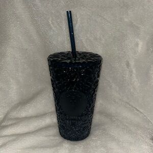 Starbucks Black Tumbler Diamond Cut  16oz NEW